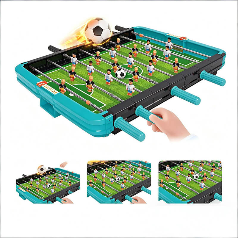 Mini Tabletop Foosball Soccer Game Portable 2-Player Football Toy for Kids & Family Fun