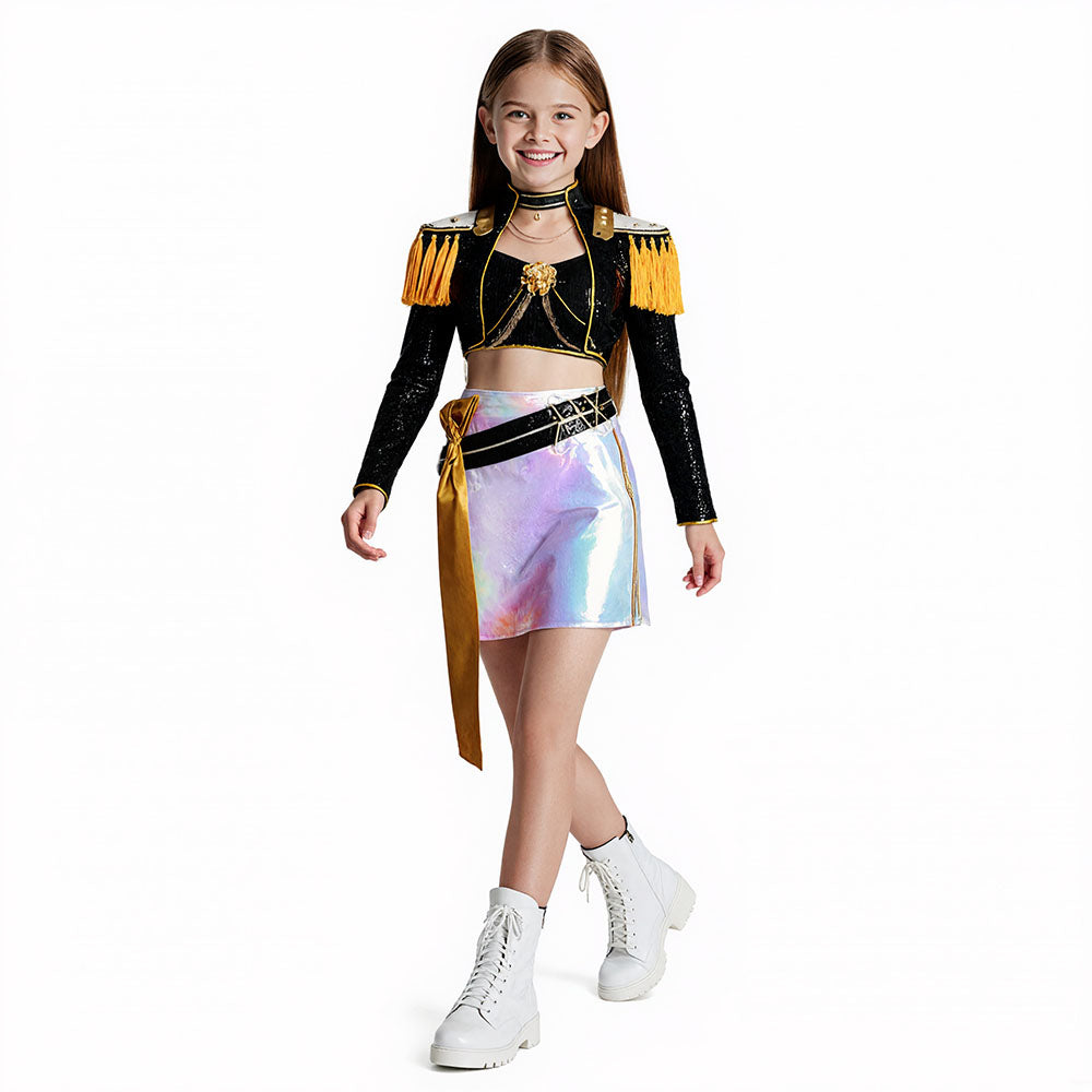 Golden Stage Performance Outfit Iconic Pop Idol Dance Dress Halloween Cosplay Costume
