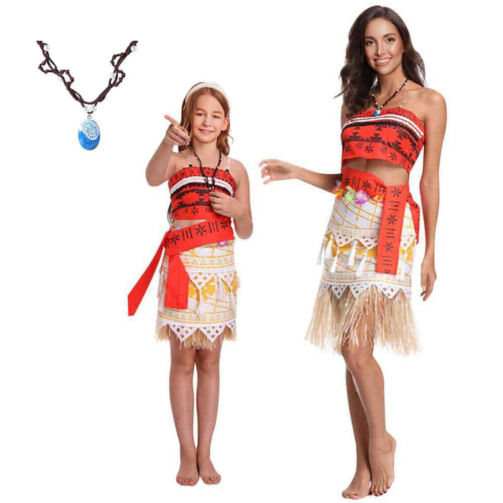 Princess Dress Halloween Adventure Outfit Princess Cosplay Costume Skirt Set with Necklace