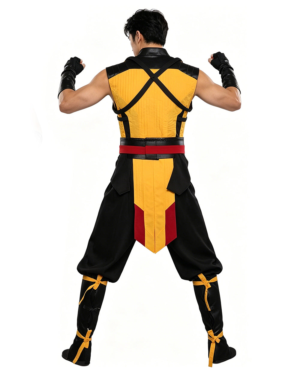 Men's Ninja Costume Yellow and Black Warrior Suit for Professional Cosplay Events and Halloween Parties