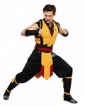Men's Ninja Costume Yellow and Black Warrior Suit for Professional Cosplay Events and Halloween Parties