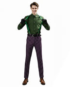 Men's Joker Costume Purple Clown Tuxedo with Shirt and Pants for Cosplay Carnival Events