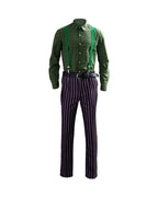 Men's Joker Costume Purple Clown Tuxedo with Shirt and Pants for Cosplay Carnival Events