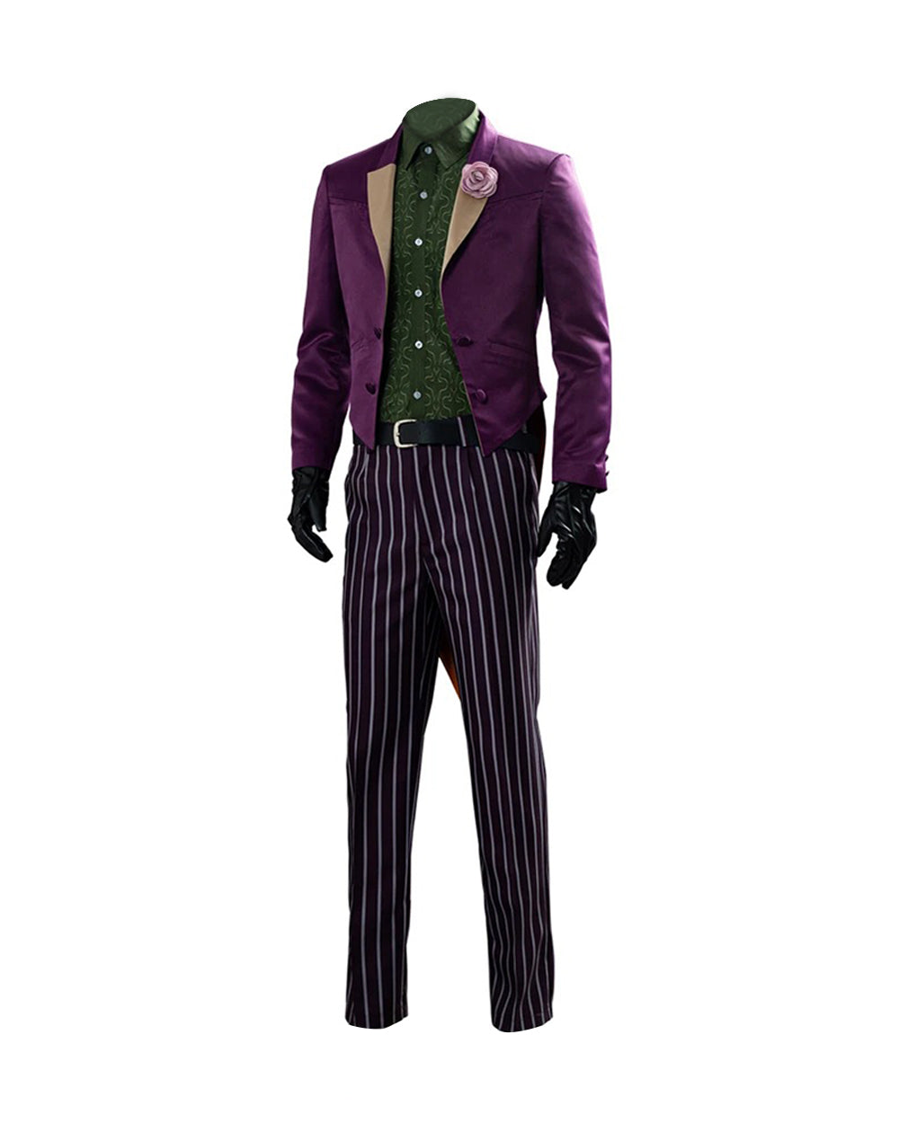 Men's Joker Costume Purple Clown Tuxedo with Shirt and Pants for Cosplay Carnival Events