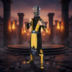 Kids Scorpion Costume Yellow Jumpsuit with Helmet 2pcs Set for Cosplay Themed Events
