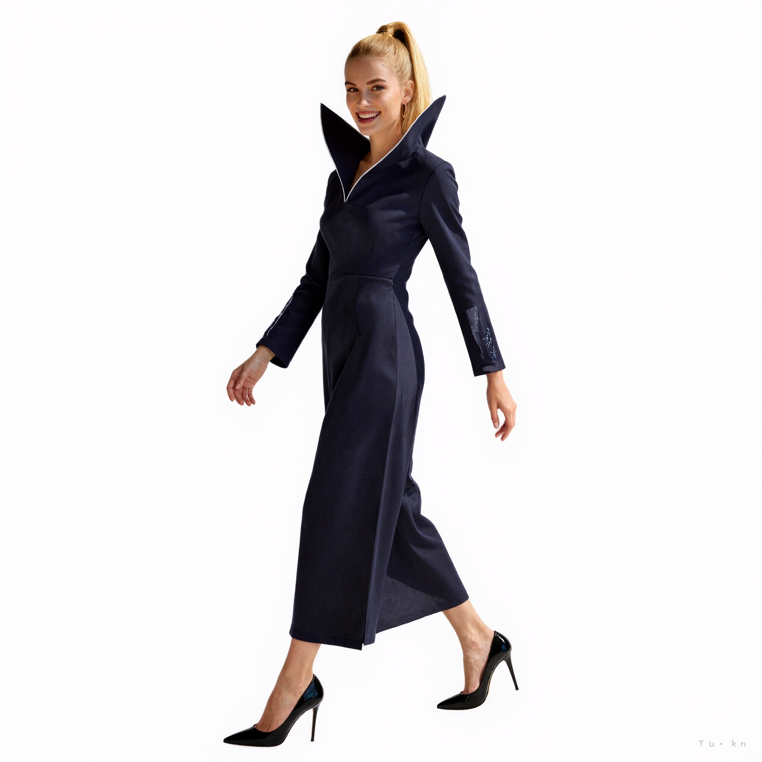 Adult Wednesday Dress Black Long Sleeve Evening Gown for Halloween Party