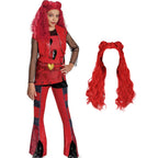 Kids Rise of Red Princess Red Costume Jacket Shirt and Pants Suit Halloween Cosplay Outfit