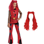 Girls Princess Red Costume The Rise Of RED Tops Vest and Pants Suit Halloween Cosplay Outfit