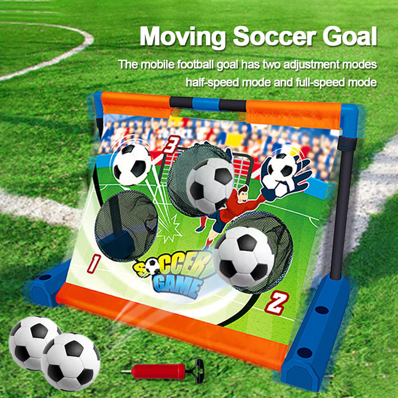 Moving Electric Soccer Goal Toy Dual Speed Adjustable Goal Football Target Practice Toy for Kids 3+