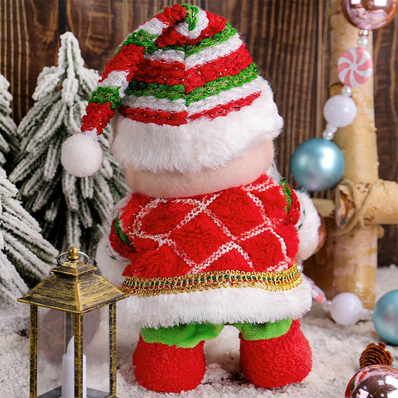 11.2inch Musical Santa Plush Toy Electric Moving Doll with LED Light Christmas Gift