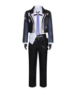 Mens NTE Zero Costume Black Cropped Jacket and Pants Cosplay Set for Dress Up Party