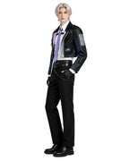 Mens NTE Zero Costume Black Cropped Jacket and Pants Cosplay Set for Dress Up Party