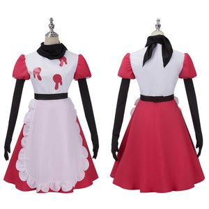 Niffty Costume White And Red Dress with Accessories Hazbin Hotel Cosplay Outfit