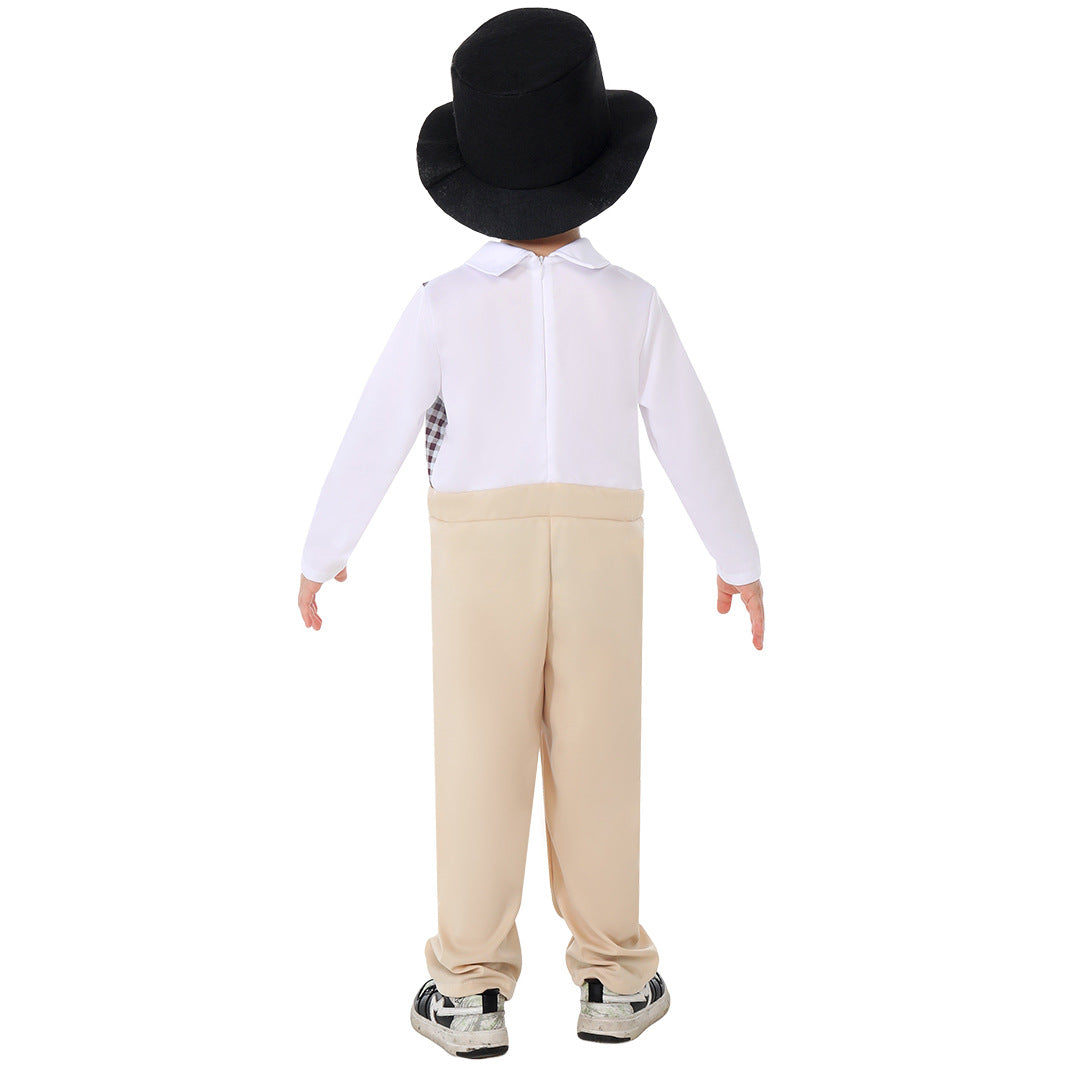 Boys 100th Day of School Outfit Kids Grandpa Costume Old Man Dress Up Suit