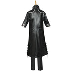 Mens Dabi Costume Villain Blueflame Outfit PU Leather Coat Pants and T-shirt 3pcs Suit