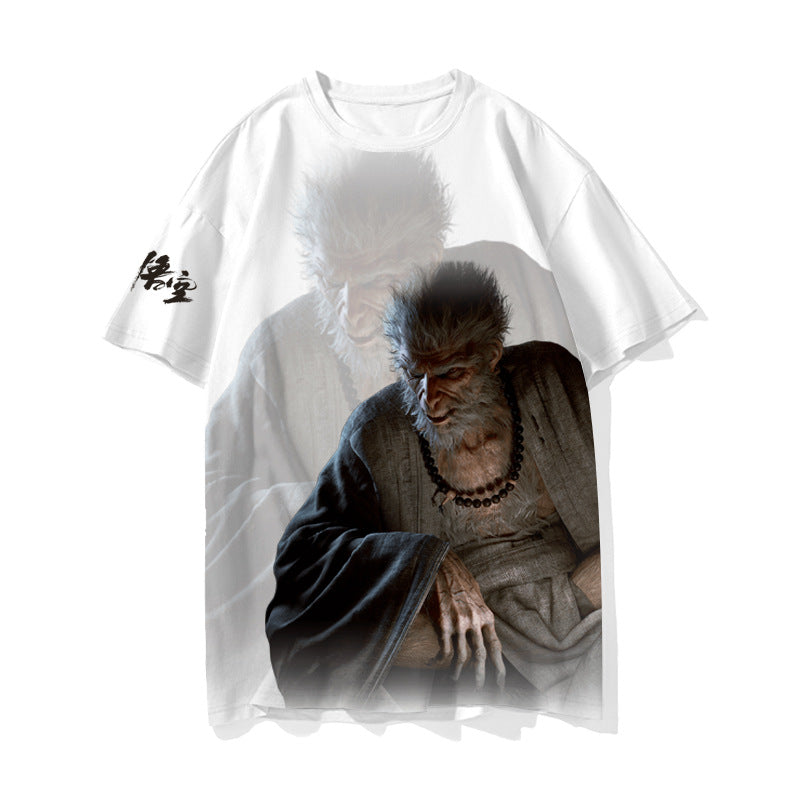 Black Myth: Wukong Tees Game Unisex Cosplay T-shirt  Black Myth Daily Shirt for Men and Women