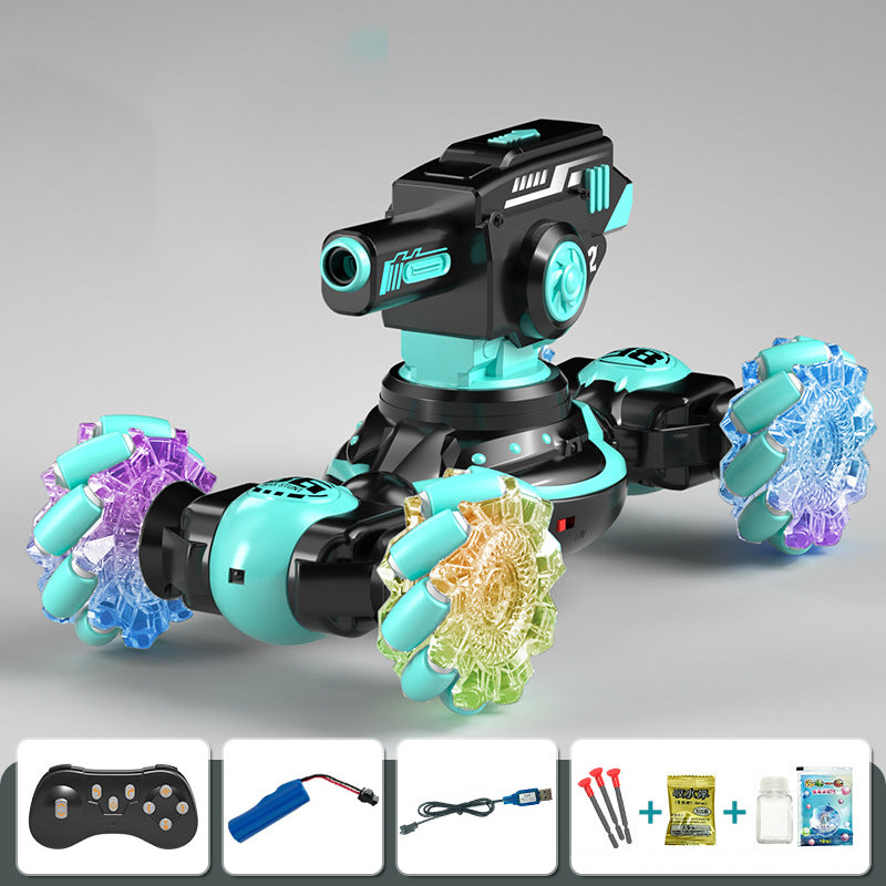 3-IN-1 RC Car Soft Bomb Water Bomb Bubble Car 360° Rotation Stunt Car Dual Control Twist Car