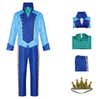 Boys Prince Zane Costume Blue Tops Pants Crown and Shirt 4pcs Set for Dress up Party