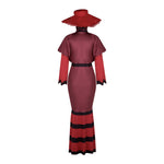 Women Rosie Emalyn Costume Demon Red Dress Hat Suit for Cosplay Party