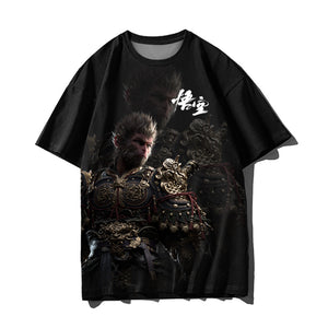 Black Myth: Wukong Tees Game Unisex Cosplay T-shirt  Black Myth Daily Shirt for Men and Women