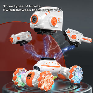 3-IN-1 RC Car Soft Bomb Water Bomb Bubble Car 360° Rotation Stunt Car Dual Control Twist Car