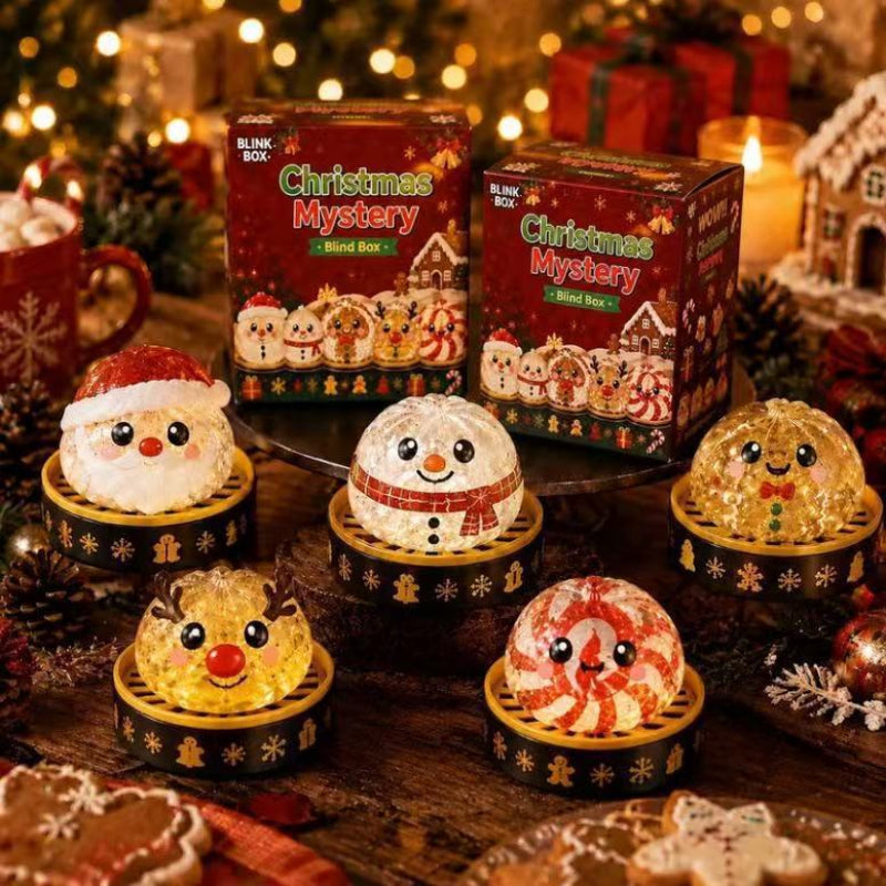 Christmas Dumpling Squishies with Steamer Box 6pcs Squeeze Fidget Toys Blind Box Collectible Gift