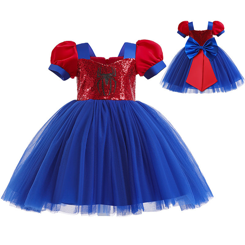 Baby Girl Gwen Dress Spider Sequin Ball Gown Party Dress for 24M-7 Years