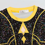 Girls Nightwear Costume Pop Star Golden Pajamas Shirt and Pants 2 Pieces Suit