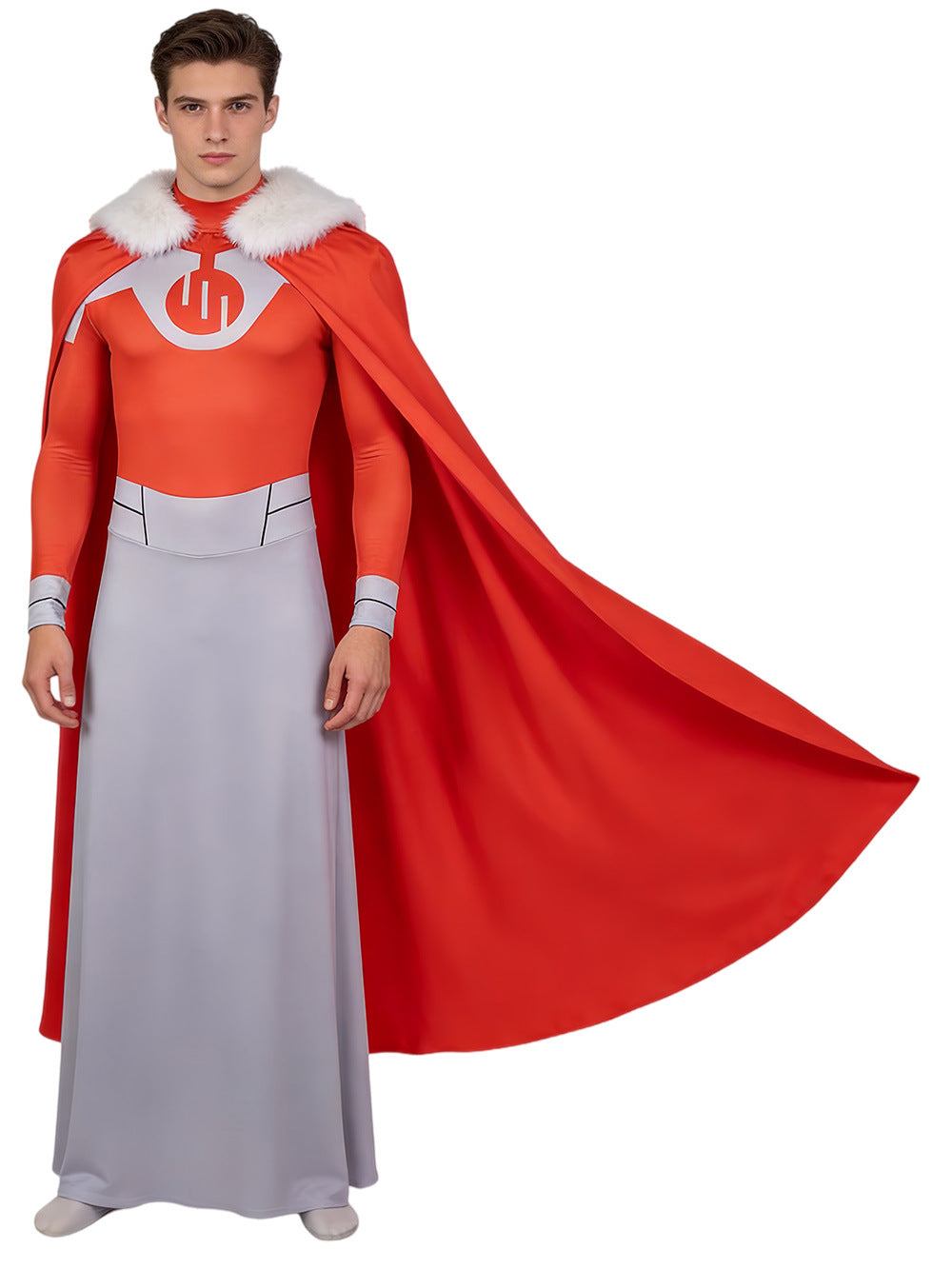 Grand Regent Costume Red Hero Combat Robe with Fur-Collared Cloak Full Set