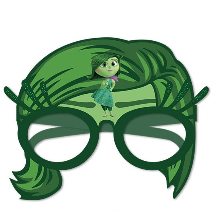 Girls Inside Disgust Costume Green Tutu Dress with Headband Outfit for Halloween Carnival