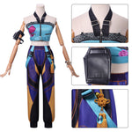 Pop Star Costume Blue Cosplay Suit Tops Pants ans Accessories Full Set for Kids Adults