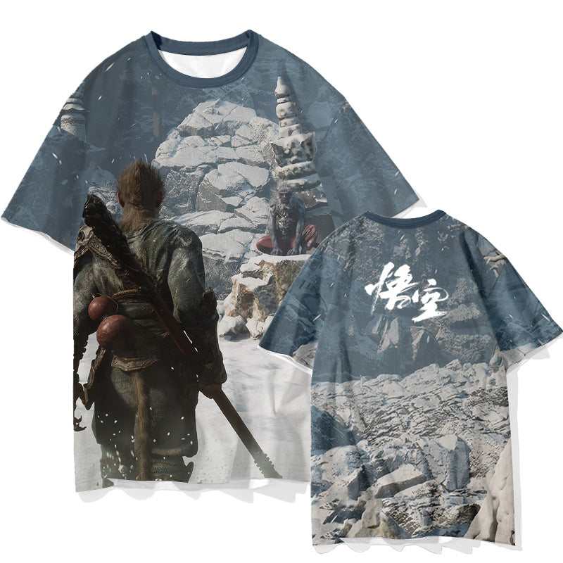 Black Myth: Wukong Tees Game Unisex Cosplay T-shirt  Black Myth Daily Shirt for Men and Women