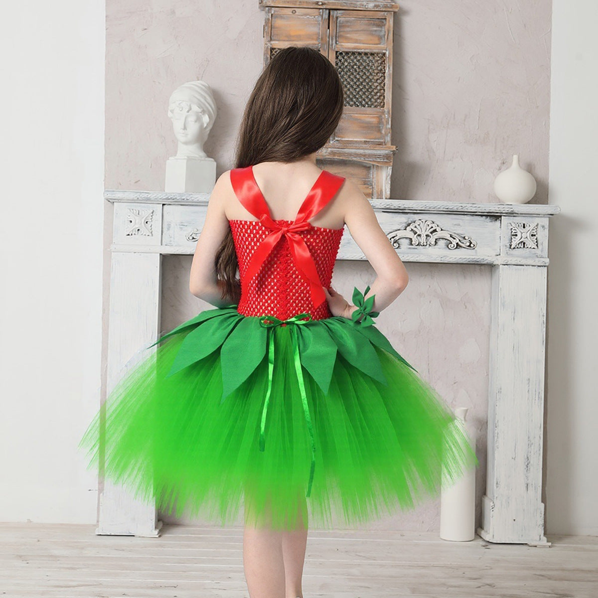 Girls Lilo Costume Pelekai Ball Gown Dress with Headband and Accessories for Halloween Cosplay