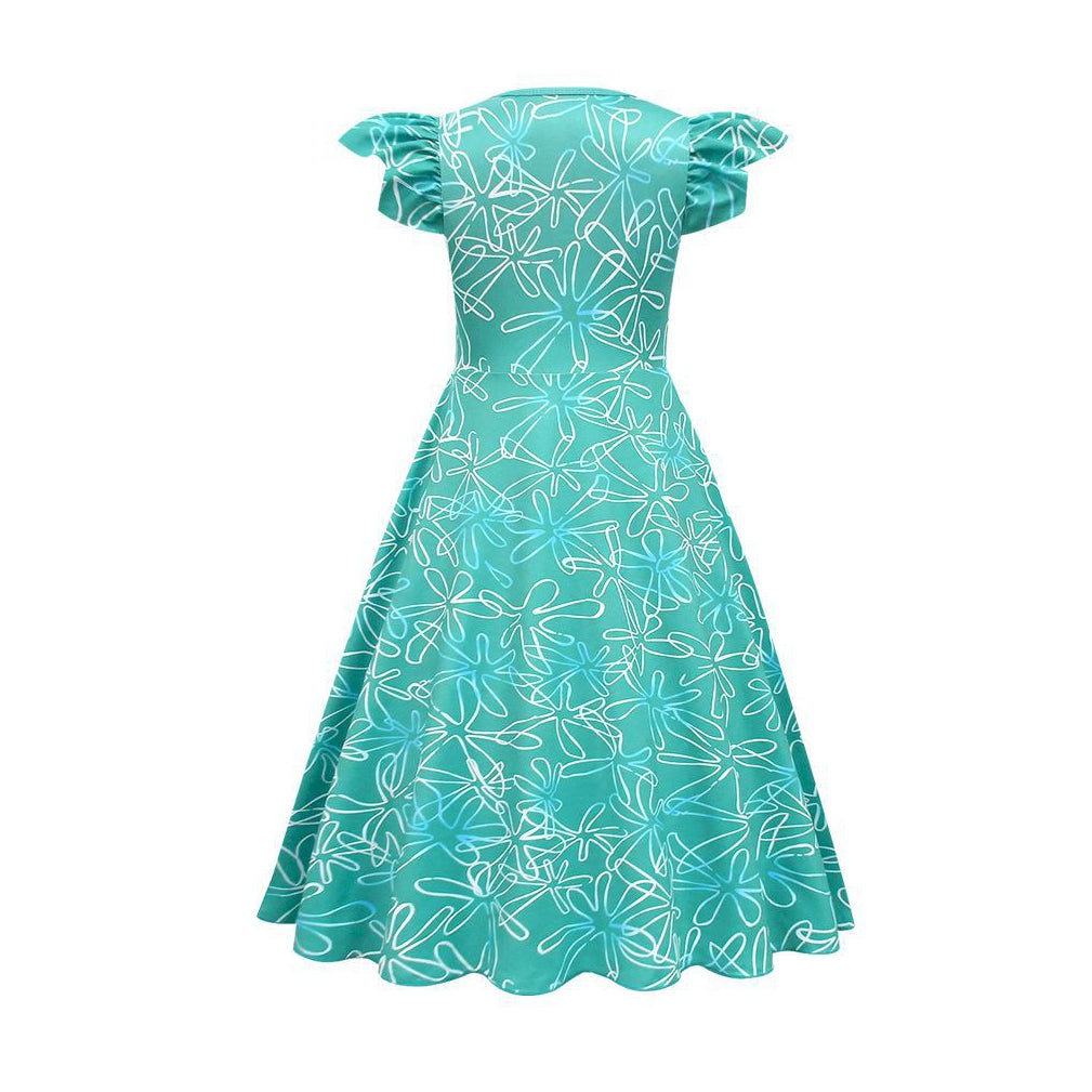 Kids Inside Disgust Costume Halloween Disgust Cosplay Outfit High Low Fashion Dress Set