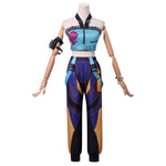 Pop Star Costume Blue Cosplay Suit Tops Pants ans Accessories Full Set for Kids Adults