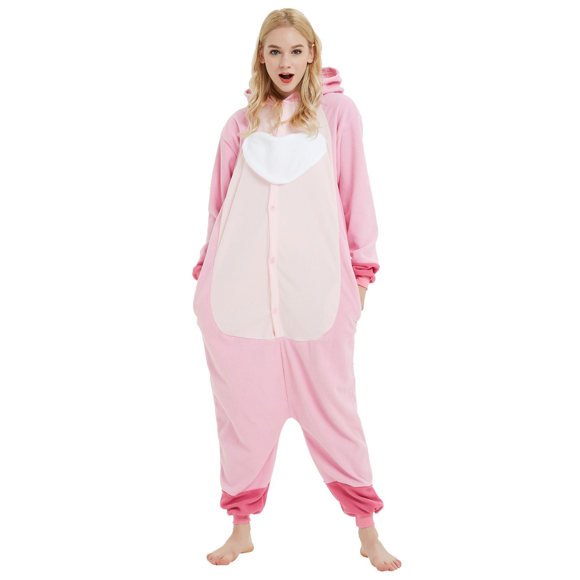 Adult Blue Alien Costume Cute Fluffy Experiment 626 Hooded Pajama for Sleepwear