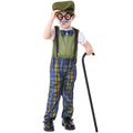 Boys 100 Days of School Outfit Kids Jumpsuit Hat Glasses Beard and Walking Stick Full Set