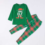 Matching Family Christmas Pajamas Unisex Green Elf Pjs Set for Kids and Adults
