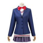 Women Aira Shiratori Costume Blue Uniform Full Set for Dress Up Party