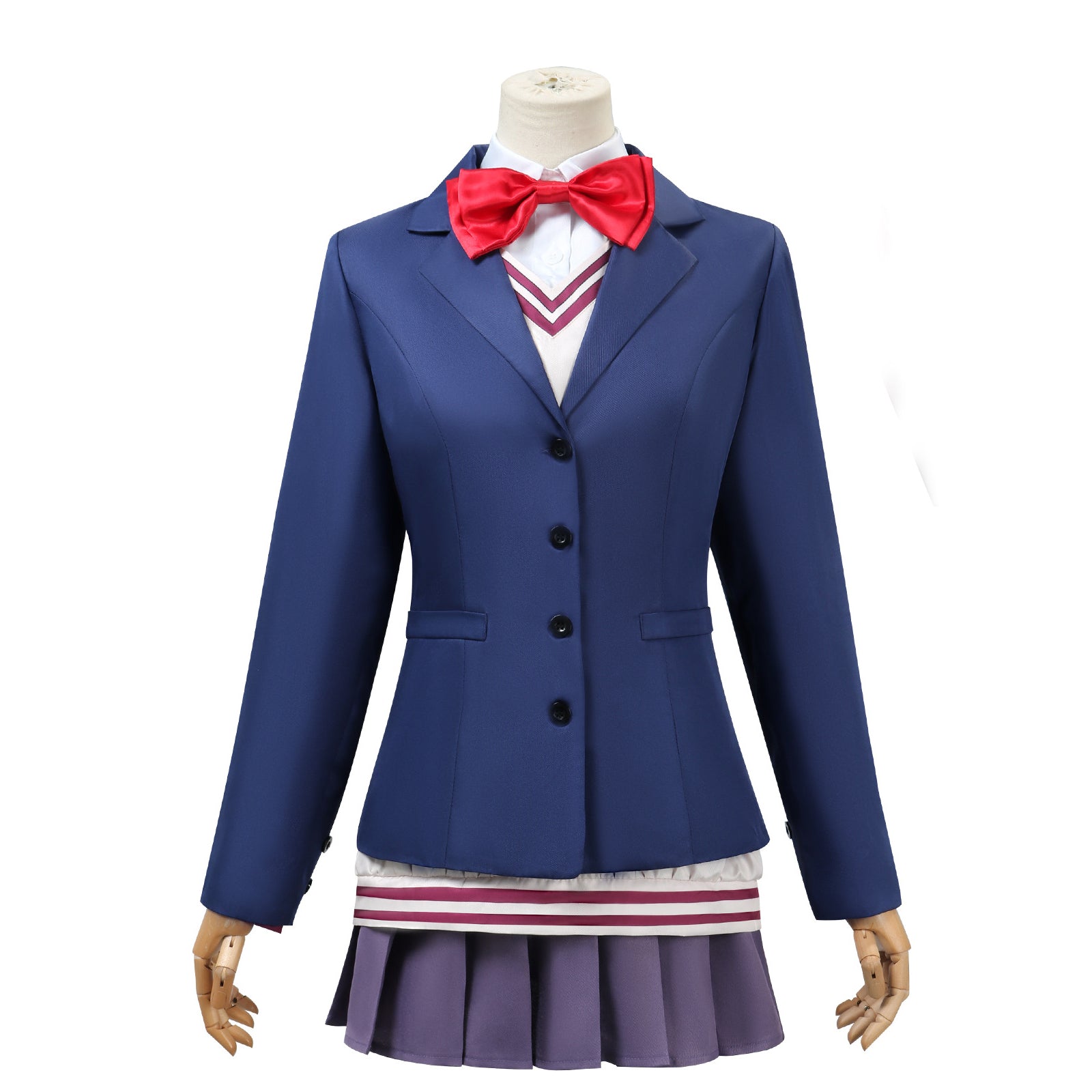 Women Aira Shiratori Costume Blue Uniform Full Set for Dress Up Party