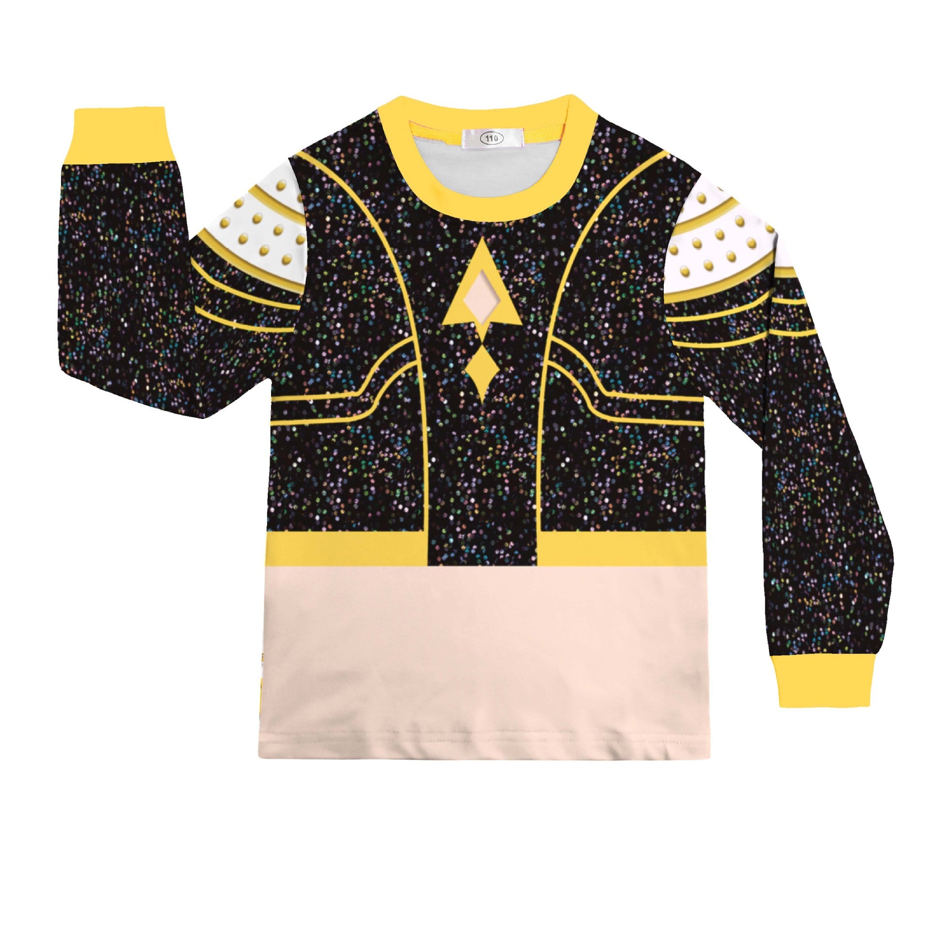Girls Nightwear Costume Pop Star Golden Pajamas Shirt and Pants 2 Pieces Suit