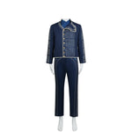 Mens Prince Costume Navy Tops Pants and Shirt Suit Cosplay Outfit