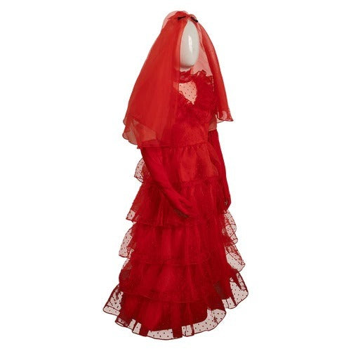 lydia deetz red dress Girls Lydia Deetz Red Dress Beetle Bride Cosplay Costume Gothic Hallow – Sun Baby