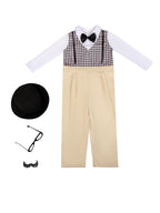 Boys 100th Day of School Outfit Kids Grandpa Costume Old Man Dress Up Suit