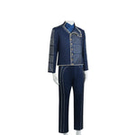 Mens Prince Costume Navy Tops Pants and Shirt Suit Cosplay Outfit
