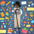 Boys 100th Day of School Outfit Kids Grandpa Costume Old Man Dress Up Suit