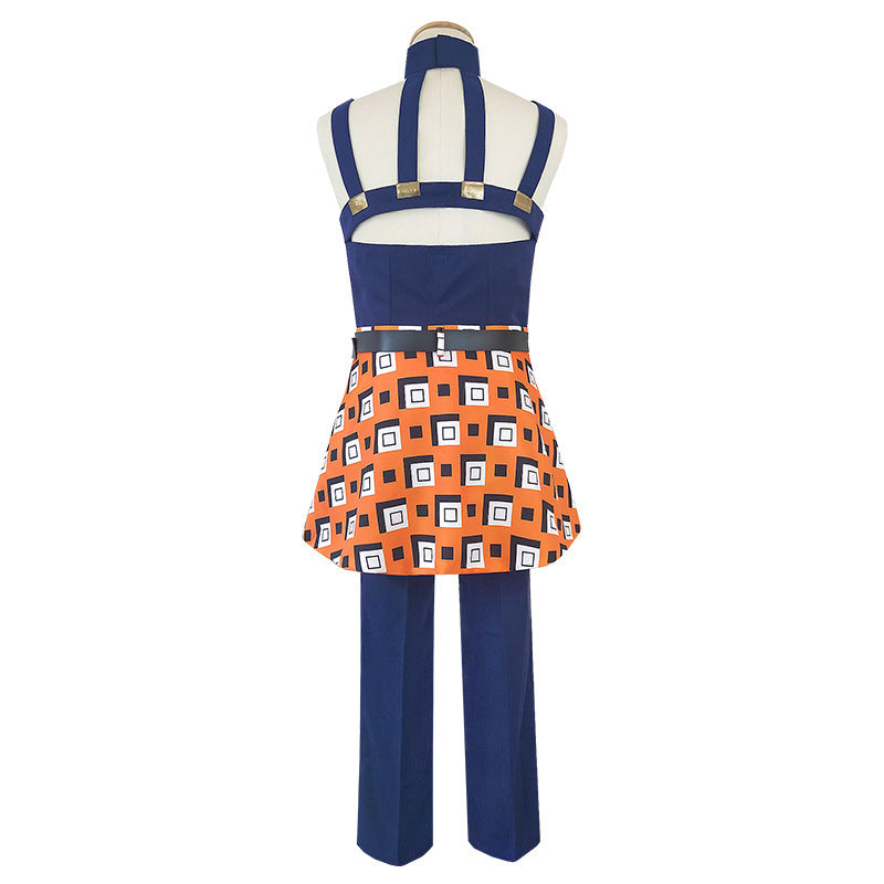 Unisex Narancia Ghirga Cosplay Costume Blue JJBA Part 5 Golden Wind Dress Up Full Set