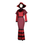 Women Rosie Emalyn Costume Demon Red Dress Hat Suit for Cosplay Party