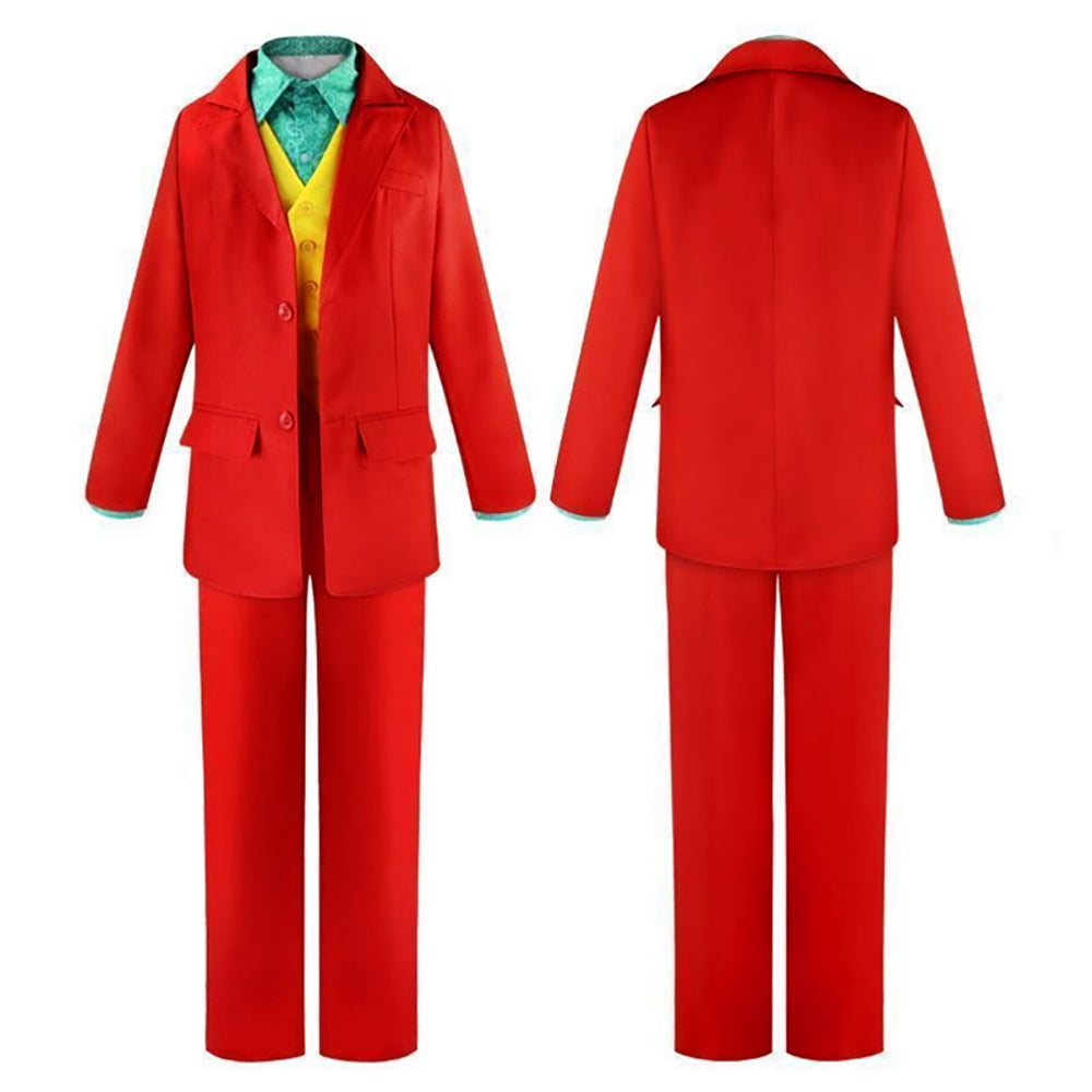 Joker Costume Kids Adult Arthur Fleck Halloween Uniform Full Set Joker Red Cosplay Outfit