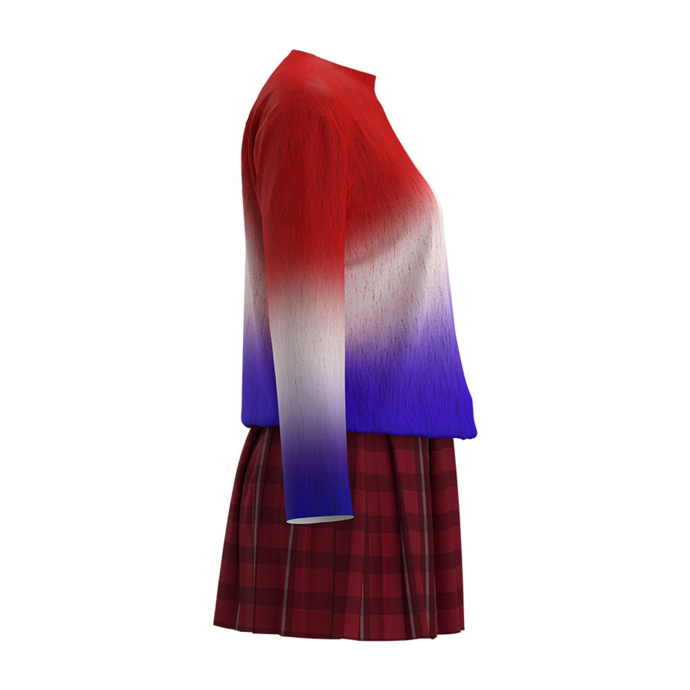 Casual Halloween Costume Sweatshirt and Skirt 2pcs Suit for Cosplay Daily Wear